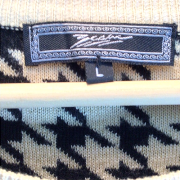 Zashi black/ ivory women’s size Large tunic top long sleeve crew neck top - Picture 2 of 7